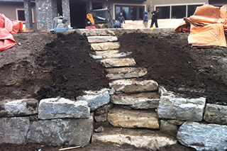 Natural stone steps