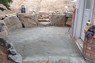 Natural stone patio prep