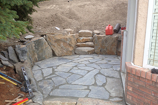 Natural stone patio