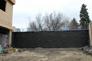 Basalite large retaining wall